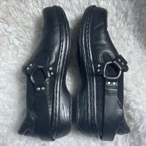 Klogs Harley black leather Harness close back clog Size 7M - Picture 5 of 9
